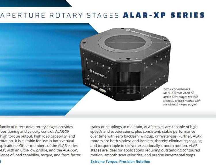 原裝進口AerotechALAR-XP大孔徑旋轉(zhuǎn)定位平臺