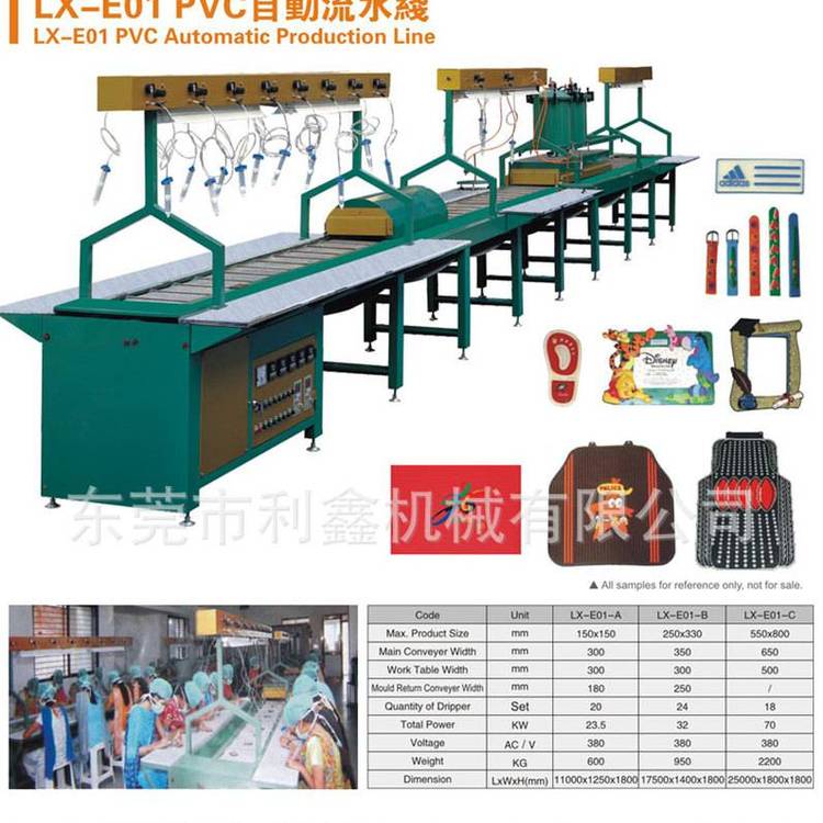 東莞利鑫供PVC滴塑自動流水線PVC汽車腳墊設(shè)備PVC防滑墊機械