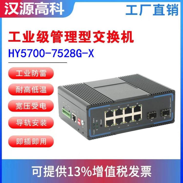 漢原高科2光8電千兆管理型導軌式工業(yè)級poe交換機