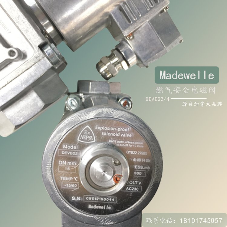 Madewelle燃氣閥DEVEC2加拿大美德韋DEVEC4防爆電磁閥