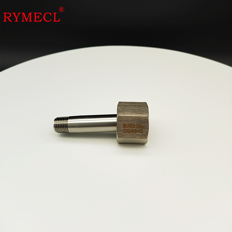 RYMECL球頭密封氧氣氣瓶用耐高壓316L不銹鋼鋼瓶接頭CGA540