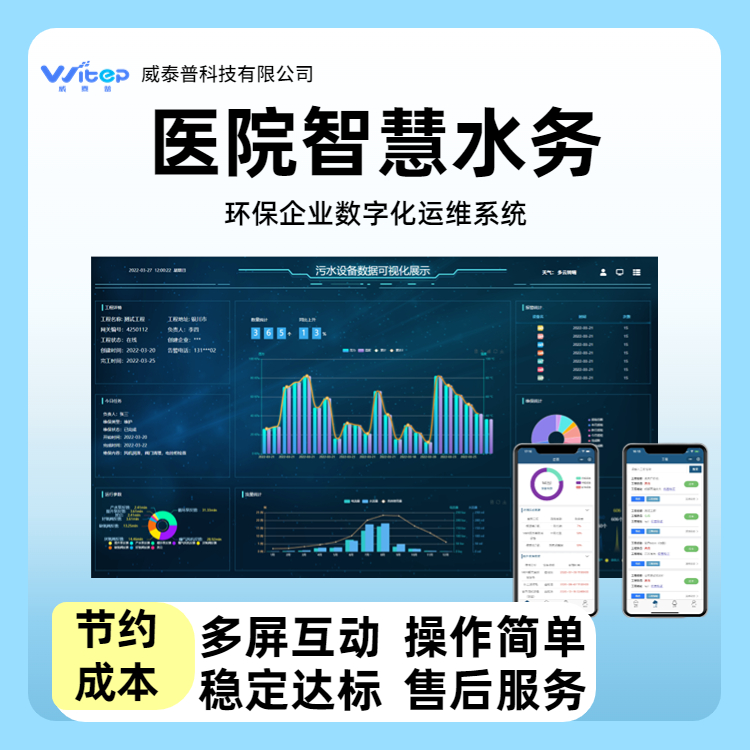 威泰普科技醫(yī)院智慧水務(wù)系統(tǒng)環(huán)保數(shù)據(jù)可視化管理平臺(tái)污水處理平臺(tái)