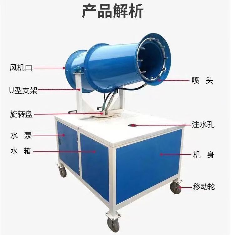 工地除塵噴霧降溫霧炮機(jī)30-120米全自動遠(yuǎn)程煤場工程工業(yè)炮霧機(jī)