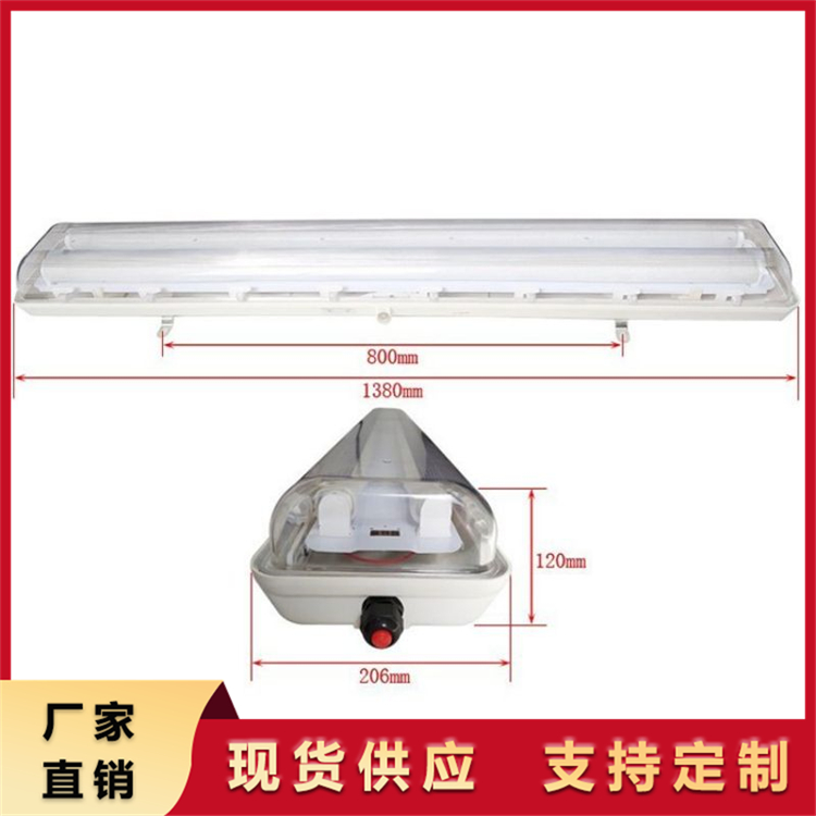 LED三防熒光燈FPY-LED2×18h防水防塵防腐全塑護(hù)欄式不銹鋼立桿