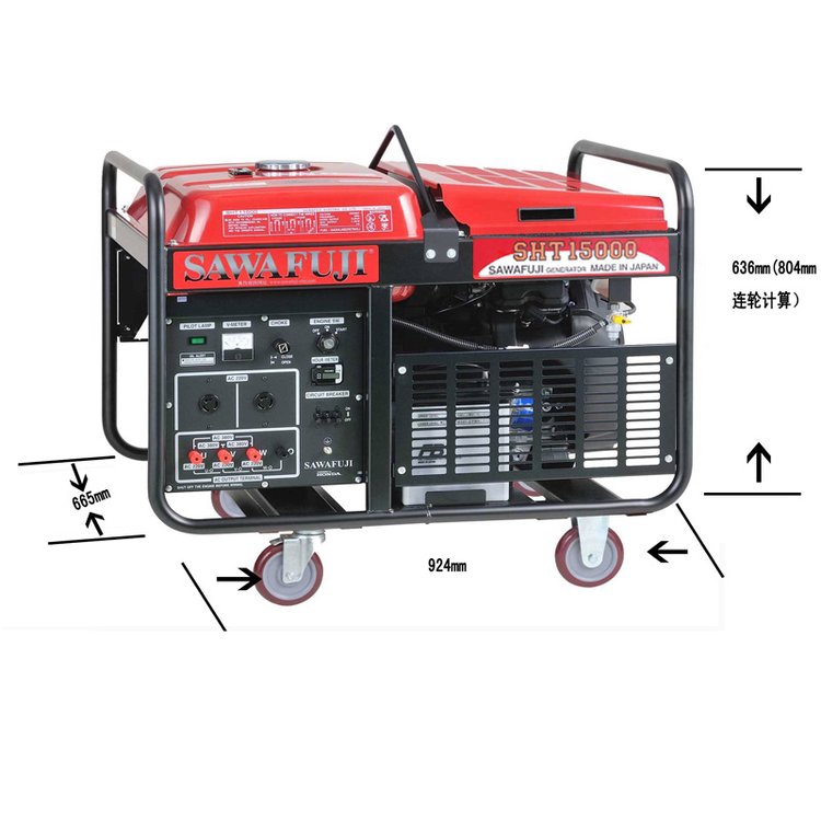 原裝日本澤藤汽油12KVA三相移動(dòng)式車(chē)載發(fā)電機(jī)組SHT15000HA