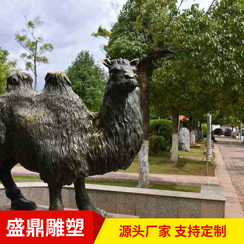 鑄銅駱駝雕塑西域古代絲綢之路沙漠商隊(duì)群雕廣場(chǎng)景區(qū)景觀雕塑