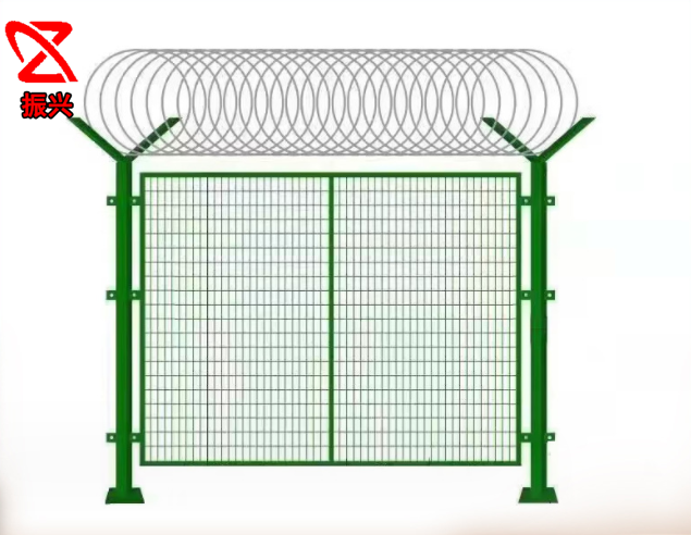 鋼筋網(wǎng)圍界安全圍欄鐵絲網(wǎng)防攀爬周界物理隔欄飛機場隔離防護網(wǎng)