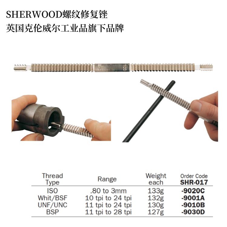 舍伍德SHERWOOD螺紋修復(fù)銼適用于公英制螺紋克倫威爾工具